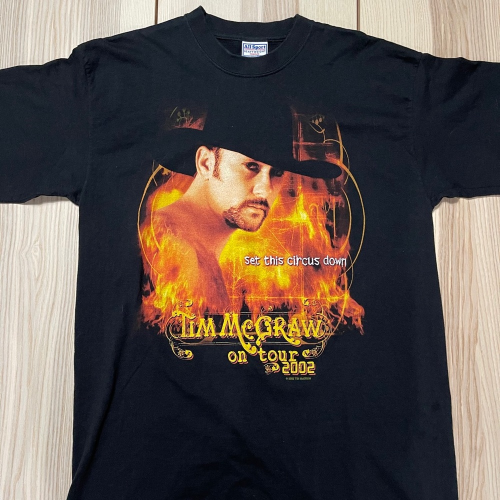Vtg ‘02 Tim McGraw Set This‎ Circus Down Tour Shirt